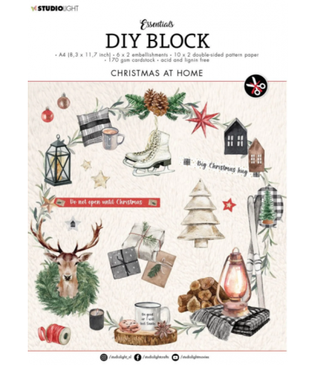 Scrapbooking Papier Christmas At Home A4 - Studio Light