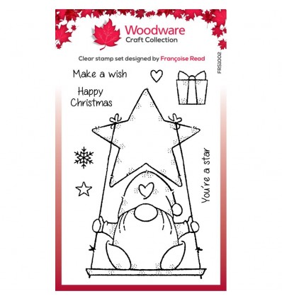 Clear Stamps gnome Gift - Woodware