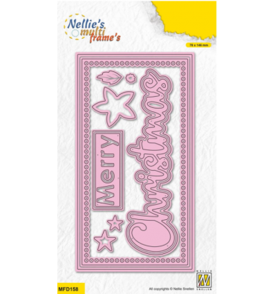 Die Cutting Templates Mini Slimline Merry Christmas - Nellie Snellen