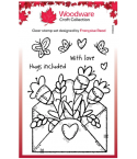 Clear Stamp Flower Envelope Brief mit Blumen - Woodware