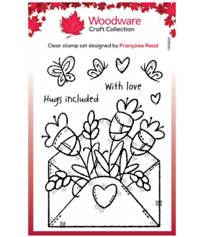 Clear Stamp Flower Envelope - Woodware