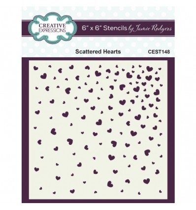 Pochoir Schablone Herzen Coeurs épars - C Expressions