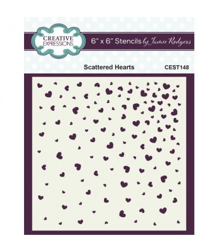 Stencil Schablone Scattered hearts - C Expressions