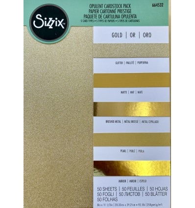 Gold Scrapbooking-Papier 5x10 Blatt assortiert