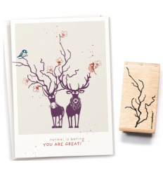 Stamp willow branch - cats on appletrees