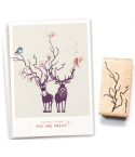 Stamp willow branch - cats on appletrees