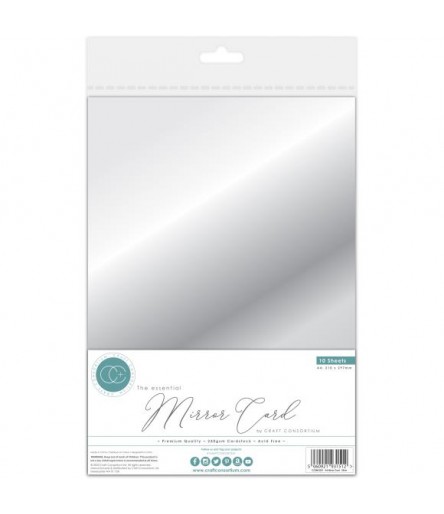 Mirror cardboard silver, A4, 10 pcs. - Craft Consortium