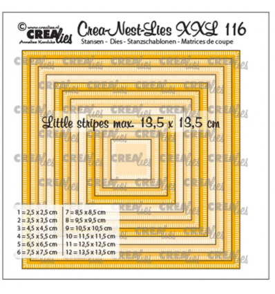 Stanzschablonen Quadrate kleine Streifen - Crealies