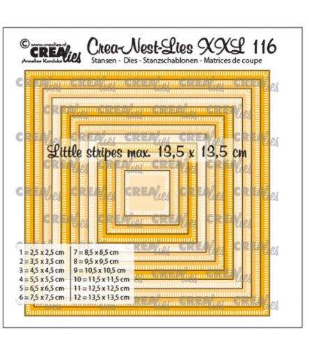 Dies squares with little stripes - Crealies