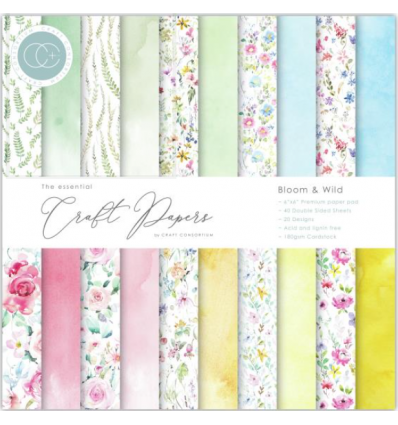 Scrapbooking Papier Bloom & Wild, 6"x6" - Craft Consortium