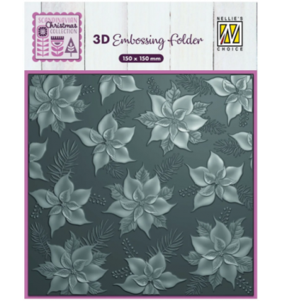 Embossingfolder Poinsettia, 15x15cm - Nellie's Choice