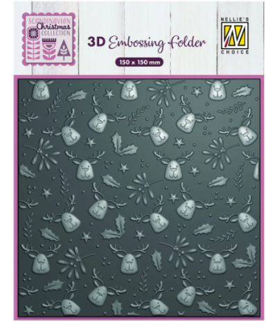 Pochoir à gaufrer renne, 15x15cm - Nellie's Choice