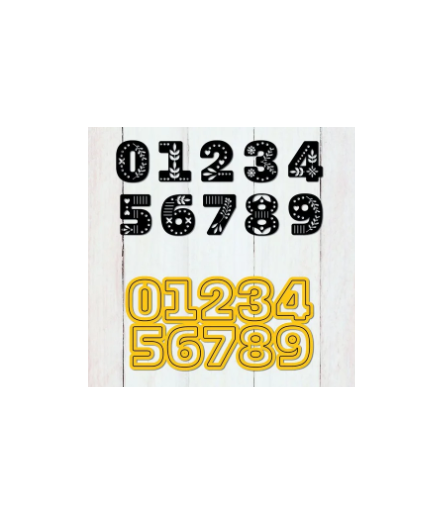 Dies + Clear Stamp - Scandinavian Alphabet Numbers