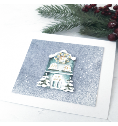 Stanzformen Weihnachtshaus mit Kugelkranz - Charlie & Paulchen