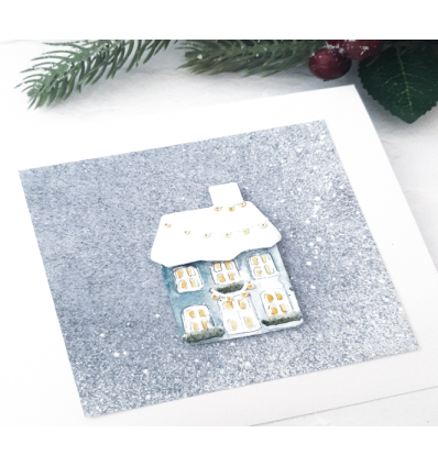 Cutting dies Christmas house with Fairy lights  - Charlie & Paulchen