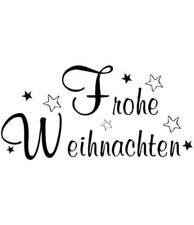 Frohe Weihnachten mit Sternen Holzstempel