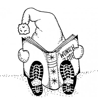 Zwerg mit Buch Stempel