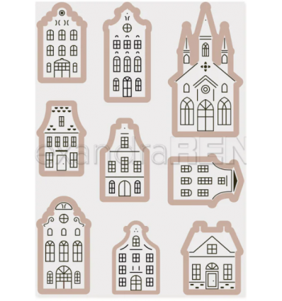 Cut and emboss folder Small townhouses - Alexandra Renke
