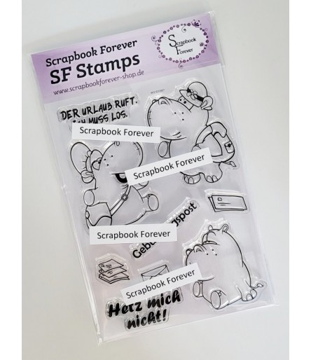 Tampons en silicone Clear Stamps Hippos - Scrapbook Forever