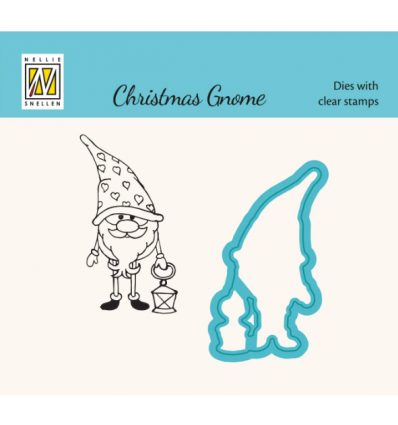 Diecut an Clear Stamp Set Gnome With Lantern - Marianne Design