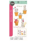 999794 Clear Stamps Osterhase Bunny Bits and Blooms - Sizzix