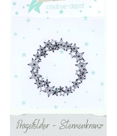 Pochoir à gaufrer couronne d'étoiles - Creative Depotv