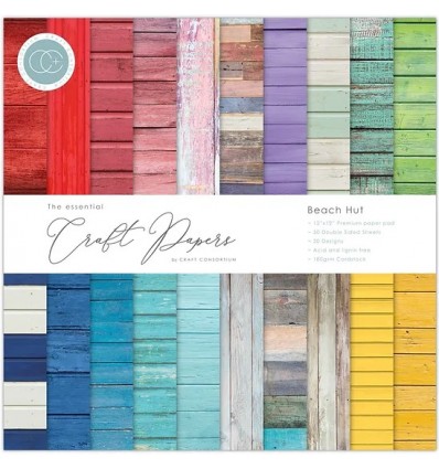 Scrapbooking Paper Beach Hut, 12x12", 30x30cm - Craft Consortium