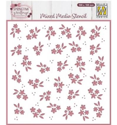 Stencil Pochoir Spring Flowers- Nellie's