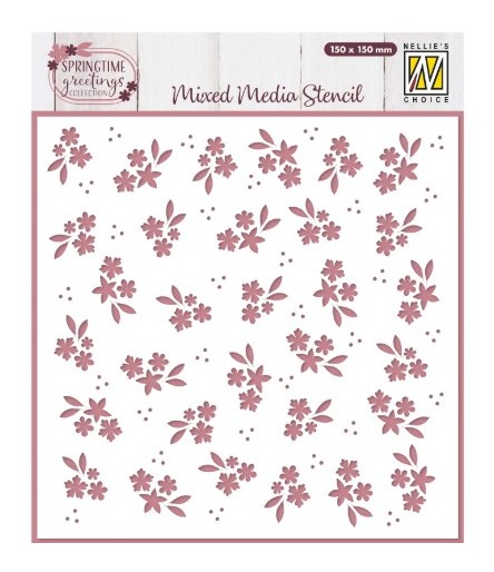 Stencil Pochoir Spring Flowers- Nellie's