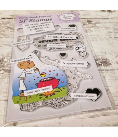Silicone stamps Clear Stamps Yogi mit Herzkessel - Scrapbook Forever