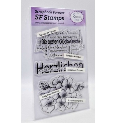 Silikonstempel Clear Stamps Herzlichen Glückwunsch - Scrapbook Forever