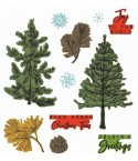 Dies and stamp set Pine Holidays - Sizzix