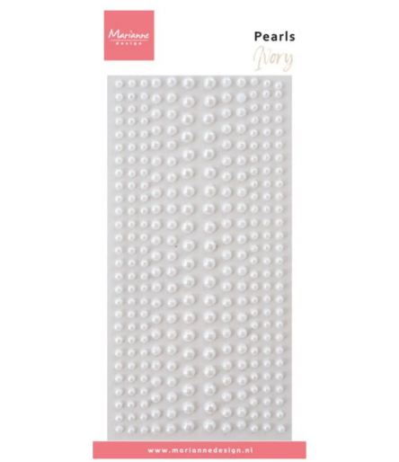 Selbstklebende Halbperlen, White - Marianne Design