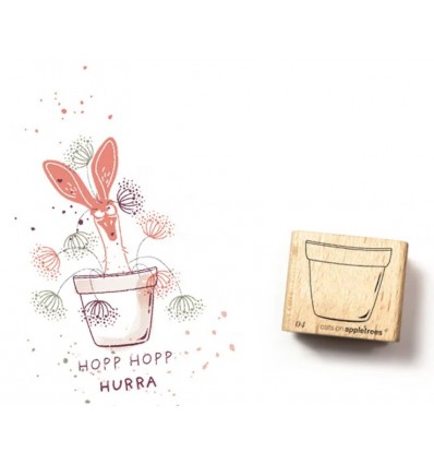 Tampon Pot de fleurs - cats on appletrees