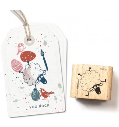 Stamp Sheep Gislind - cats on appletrees