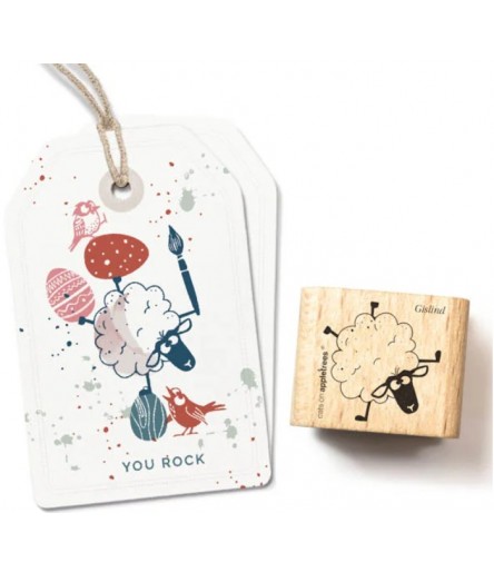 Stamp Sheep Gislind - cats on appletrees