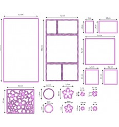 Pochoir de découpe  Mini Slimline Set Flowers - Nellies