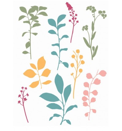 Clear stamps Fine Stems 01 - Sizzix