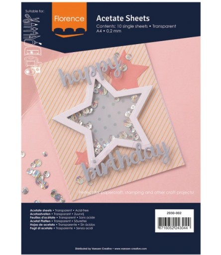 Transparente Plastikfolie (Acetat), A4, 12 Stk.