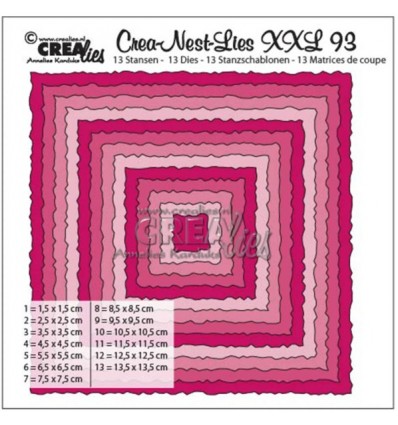 Stanzschablonen Quadrate mit rauhen Kanten - Crealies