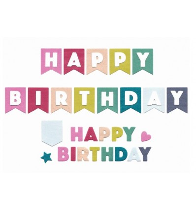 Cutting dies Happy Birthday Flags - Sizzix