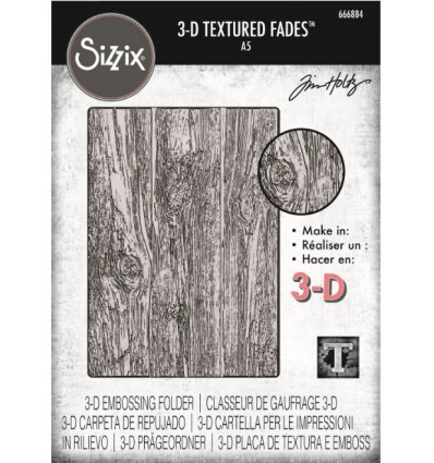 3D Embossingfolder Textur Fades Wood - Tim Holtz