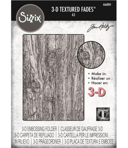3D Embossingfolder Textur Fades Wood - Tim Holtz