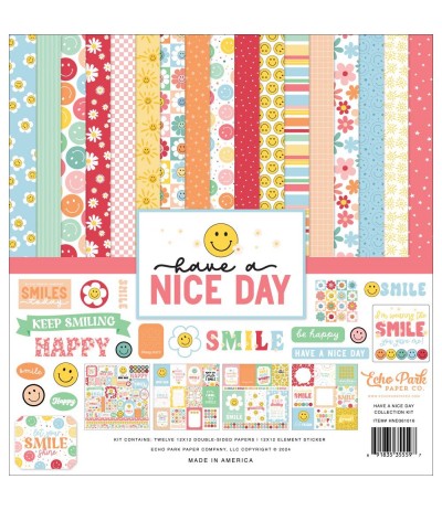 Scrapbooking Paper Have a nice day, 12" x 12" - Echo Park