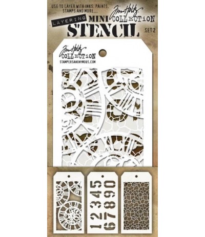 Stencil Schablonen Mini Set Nr. 2 - Tim Holtz