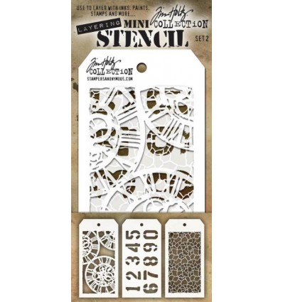 Stencil Schablonen Mini Set Nr. 2 - Tim Holtz