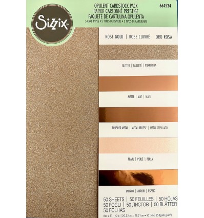 Rose Gold Scrapbooking-Papier 5x10 Blatt assortiert