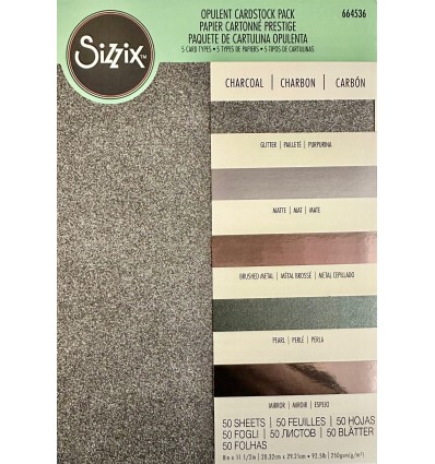 Papier scrapbooking Anthrazit 5x10 feuilles assorties