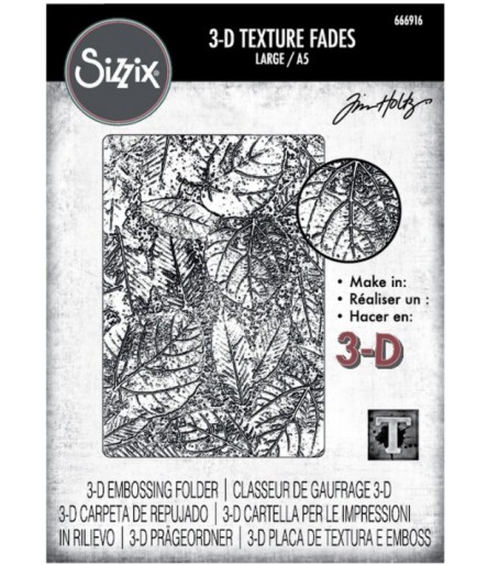 3D Prägeschablone gross Blätter A5 - Tim Holtz