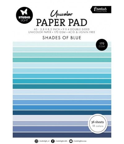 Scrapbooking Paper Pad  Shades of Blue A5 - Studio Light